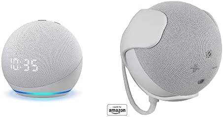 Echo Dot (4th Gen) Glacier White with Clock