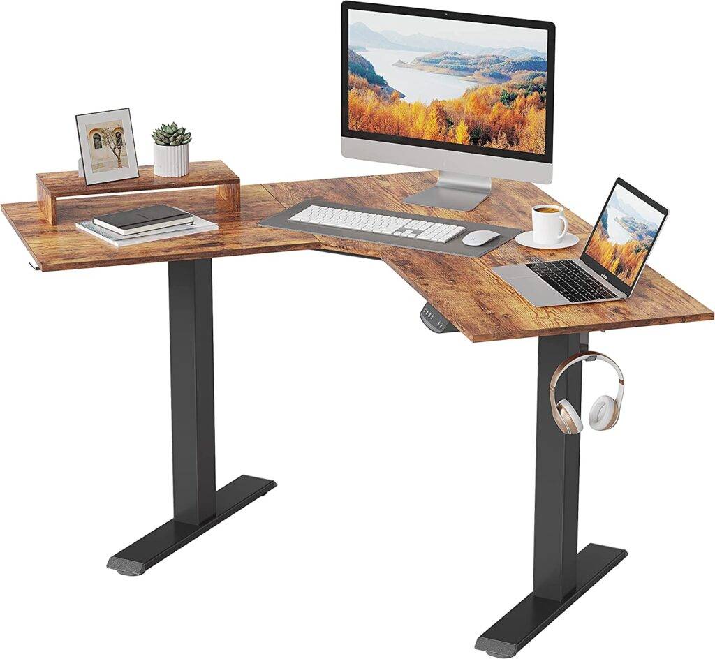 BANTI Dual Motor L-Shaped Electric Standing Desk For Home