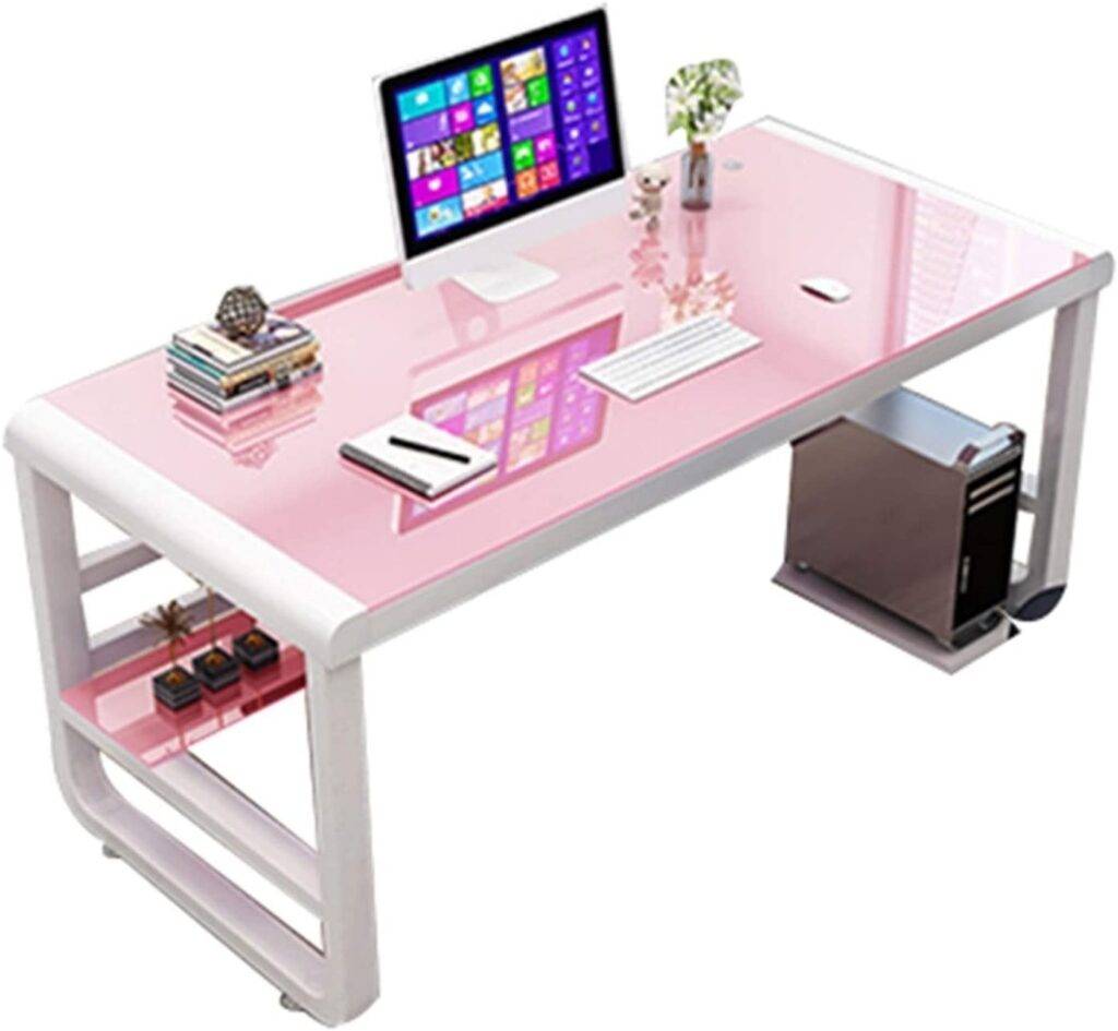 TOE Tempered Glass Surface Desk For home