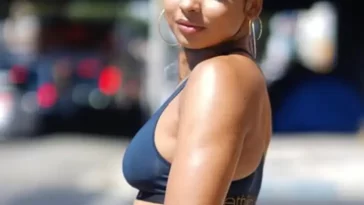 Chrisean Rock in the black crop top