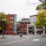 a street with buildings on the side